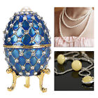 Enameled Egg Gilded Painted Metal Ornaments Jewelry Trinket Box Decor Props GOF