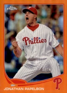 2013 Topps Chrome Orange Refractorrrrrrrrrrrrrrrrrr- #61 Jonathan Papelbon - Picture 1 of 2