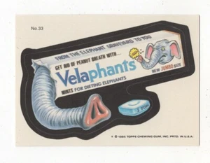 1985 TOPPS WACKY PACKAGES - VELAPHANTS #33 - Picture 1 of 1