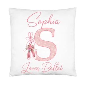 Ballet Shoes Cushion,Personalised,Pillow,Ballerina,Ballet Gift,Cover or Complete - Picture 1 of 2