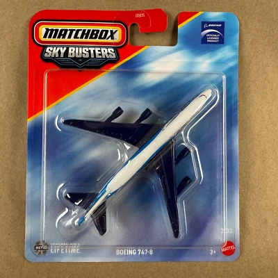 Matchbox Sky Busters Boeing 747-8 Plane 7/32 Blue White Diecast 2025 - Image 1 of 4