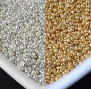 10000Pcs gold and silver Czech Glass Seed Spacer Beads For Jewelry Making 2mm 