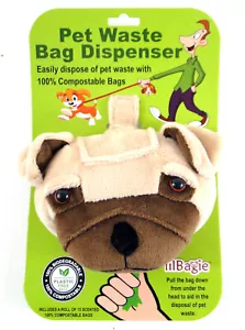 lilBagie Dog Head Pet Waste Bag Dispenser w / bags - Picture 1 of 2