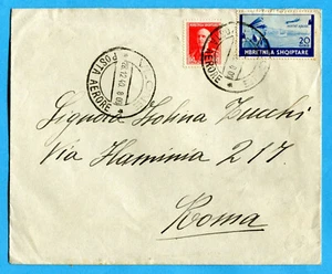ALBANIA - EFFIGIE V.E.III 15 q. + P.AEREA 20 q. da VALONA (281128) - Picture 1 of 2