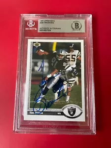 Tim Brown HOF Raiders 1991 Upper Deck NFL Card Signed Auto Beckett BAS - Bild 1 von 2