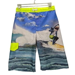 Op Swim Trunks Boys XXL 18 Kid Youth Board Shorts Shark Surf Board Coastal - Picture 1 of 6