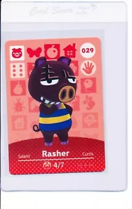 #029 Carta Amiibo Rasher Animal Crossing NUOVA! Nintendo Copy #29 29 - Foto 1 di 2