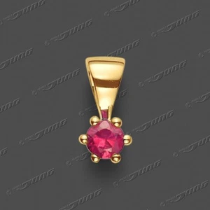 Frauen rosa roter Rubin Solitär Anhänger aus Echt Gold 333 (8 Kt) Gelbgold Neu - Bild 1 von 2