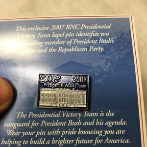 RNC Bush Presidential Victory Team 2007 Pin Revers Weißes Haus Politische Partei  - Bild 1 von 5