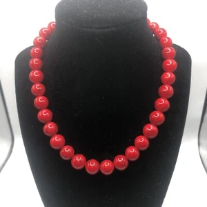 Hermoso Elegante Collar Teng Yue Vintage Rojo Cuentas Diseñador Hilo - Imagen 1 de 7