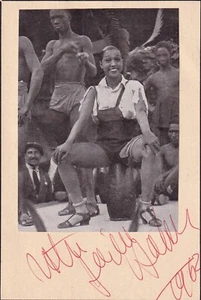 Josephine Baker - selbstgebastelte Autogrammkarte - original signiert "1962" - Picture 1 of 1