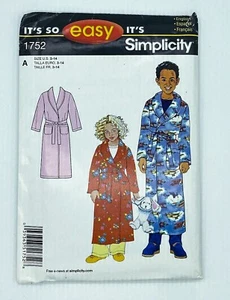 Kinder Mädchen Jungen Morgenmantel Simplicity 1752 Schnittmuster UNGESCHNITTEN Größen 3 bis 14 - Bild 1 von 3