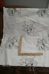  IKEA Designer 2008 Asa Ekstrom Vikings niño niña tela blanca y negra 36 x 58" - Imagen 1 de 3