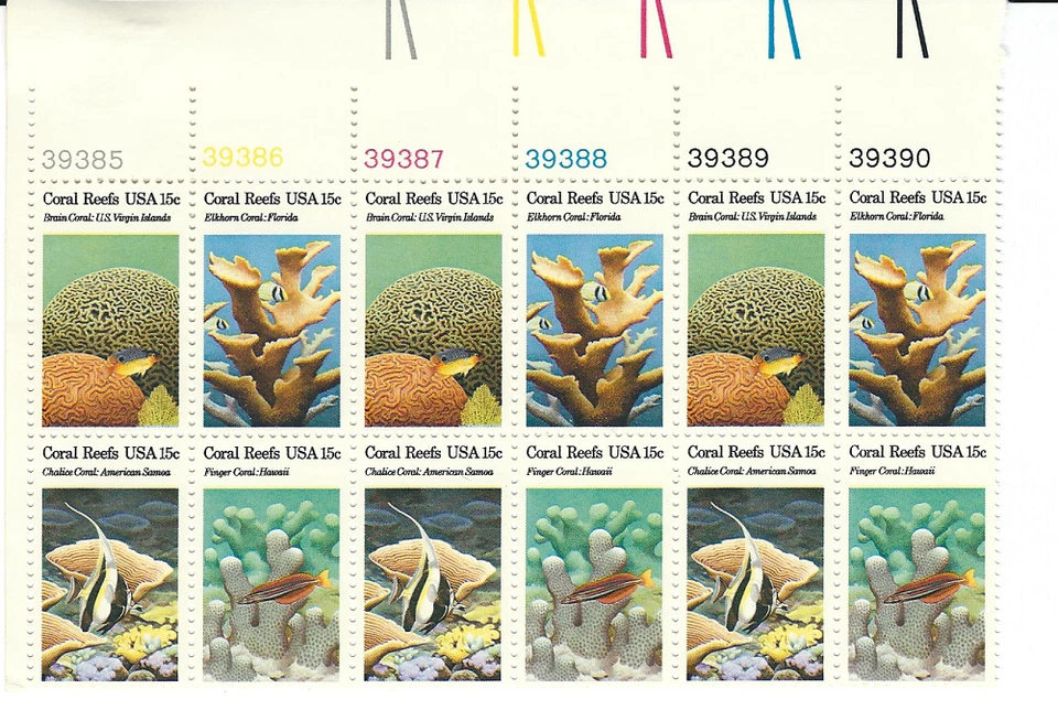 Scott #1827/30...15 Cent...Coral Reefs...Plate Block of 12  - Image 1 of 1