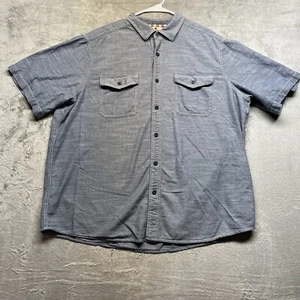 Woolrich Men's Short Sleeve Button Up Shirt XXL Blue Cotton - Picture 1 of 7