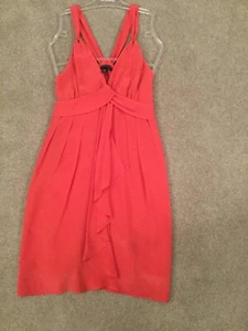 Banana Republic dress Salmon pink orange SILK shimmery - hardly worn size 10 - Picture 1 of 10