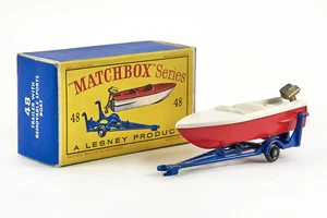 Lot 7847 Matchbox 1-75 Nr. 48 (B) Sportsboat and Trailer mit OVP, 1961-66 - Bild 1 von 12