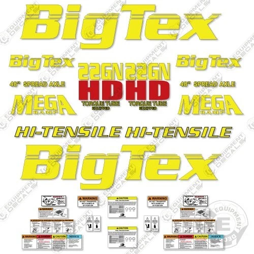 Fits Big Tex 22GN HD Decal Kit Dual Trailer Decals - 7 YEAR OUTDOOR 3M VINYL! - Image 1 of 1