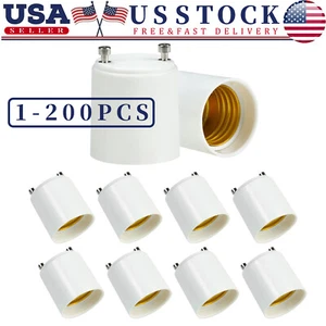 GU24 To E27 /E26 Screw LED Light Lamp Bulb Base Adapter Socket Converter Adaptor - Picture 1 of 15