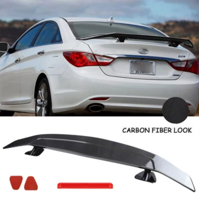 46" Rear Trunk Spoiler Racing GT Style Wing CarbonFiber Look For Hyundai Sonata - Image 1 of 4