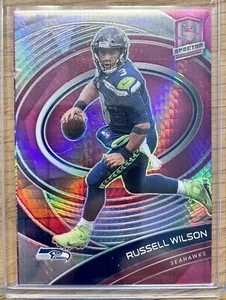 2021 Panini Spectra Neon Pink Prizm /25 Russell Wilson Seahawks Seattle QB SSP - Bild 1 von 2