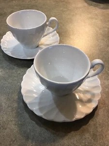 Johnson Brothers Ironstone Regency Cup & Saucer White Swirl Set of 2 π π’πππ΄ - Picture 1 of 7