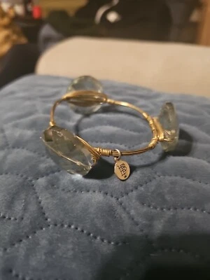 Brazalete de bourbon y pajaritas cristal brillante piedras preciosas chapado en tono dorado alambre de cobre Foto 1 de 4