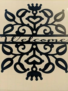 Calcomanía de pared de puerta de bienvenida azul oscuro decoración del hogar - Imagen 1 de 2