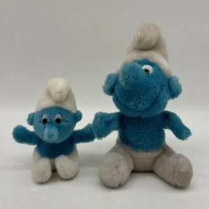 Vintage Two (2) Plush Peyo Smurf Wallace Berrie & Co! - Picture 1 of 17