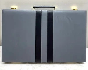 Vintage Pressman Backgammon Gray Faux Leather Carrying Case 1979 Clean, Complete - Picture 1 of 19