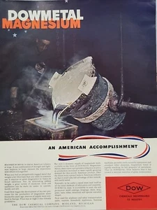 1941 Dow Metal Magnesium Fortune WW2 Print Ad Smelting American Midland Chemical - Bild 1 von 2
