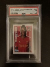 2013 TOPPS PREMIER LEAGUE STICKERS RAHEEM STERLING #91 RC ROOKIE PSA 5