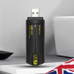 6500Mbps WiFi 7 USB WiFi Adapter USB Dongle Dual Antennas BE6500 for Win 10/11 - Picture 1 of 11