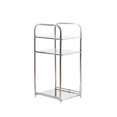 With Molly Iron side table stainless steel square mini shelf 3 tiers - Image 1 of 4
