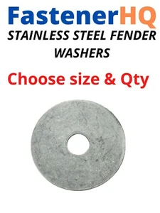 Fender Washers Large Diameter Stainless Steel All Sizes Available in Listing - Picture 1 of 9