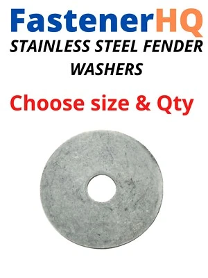 Fender Washers Large Diameter Stainless Steel All Sizes Available in Listing - Image 1 of 4