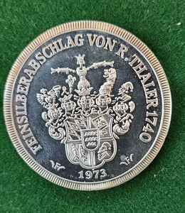 REICHSTALER 1740, Nachprägung in Feinsilber 1973, St. Christophstal Württemberg - Bild 1 von 2