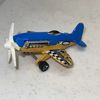 Mattel Hot Wheels Die Cast airplane #C2719 Yellow Blue Plane - Image 1 of 4