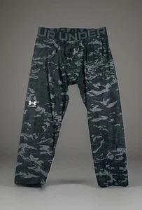 Under Armour Boys' ColdGear Black Camo Leggings Youth XL - Picture 1 of 6