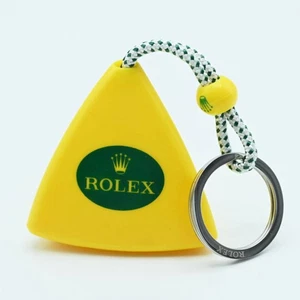 ROLEX Pyramide Logo Kunststoff Schlüsselanhänger Schlüsselring gelb S08-k100 - Bild 1 von 5