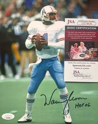 Warren Moon Houston Oilers Signed  8x10 Photograph JSA  COA CE74636 - Image 1 of 2