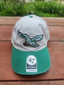 Cappello Philadelphia Eagles NFL '47 Throwback bicolore regolabile verde marrone - Foto 1 di 7
