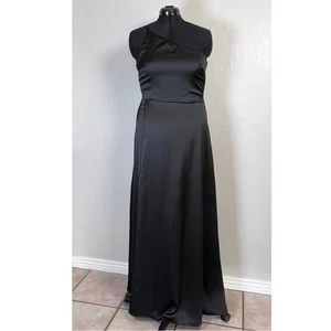 SHOW ME YOUR MUMU Women's Size XL Black Satin Shannon One Shoulder Gown Dress - Picture 1 of 13