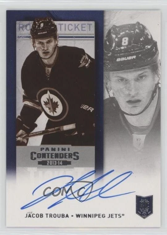 2013-14 Playoff Contenders Ticket /25 Jacob Trouba (Variation II) Rookie Auto RC - Image 1 of 2