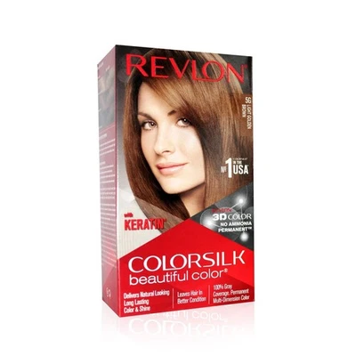 Revlon ColorSilk Permanente Haarfarbe für Frauen - Hellgoldbraun 5 g - Bild 1 von 4