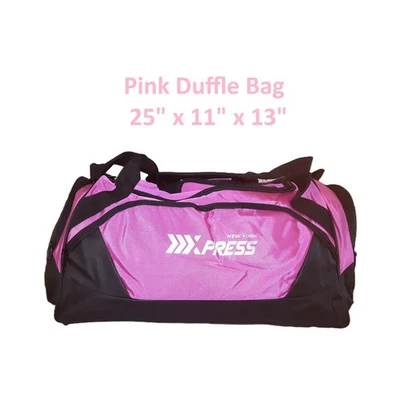 Pink Duffle Bag Gym Bag 25" Travel Carry-On Luggage light foldable durable - Image 1 of 4