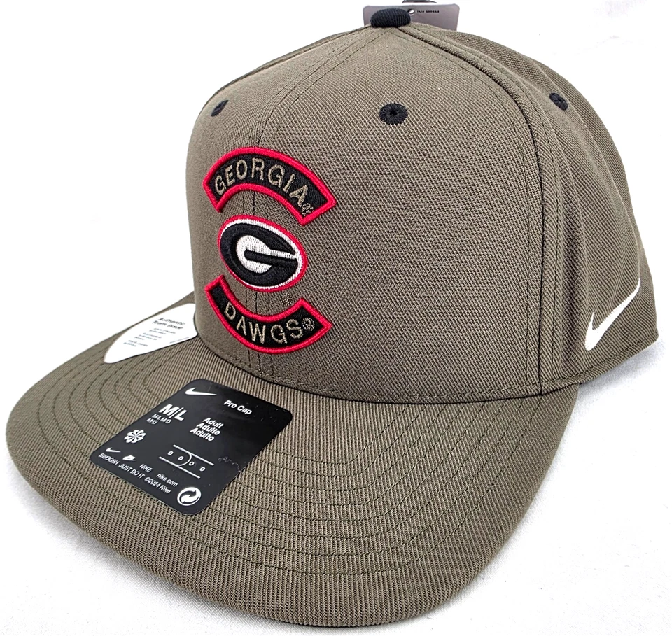 NOVO Chapéu Boné Snapback Georgia Bulldogs UGA Nike Pro Verde Flat Bill Adulto M/G - Imagem 1 de 4
