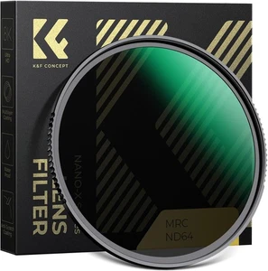 K&F Concept ND64 Lens Filter Fixed Neutral Density Filter 52/58/62/67/72/77/82mm - Picture 1 of 38