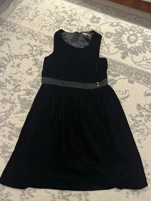 Vestido de veludo Juicy Couture feminino tamanho 14 preto sem mangas festa feriado formal - Imagem 1 de 3