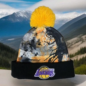 Los Angeles Lakers Beanie Hat Adult Osfa New Era Hardwood Classics Winter NBA - Picture 1 of 16